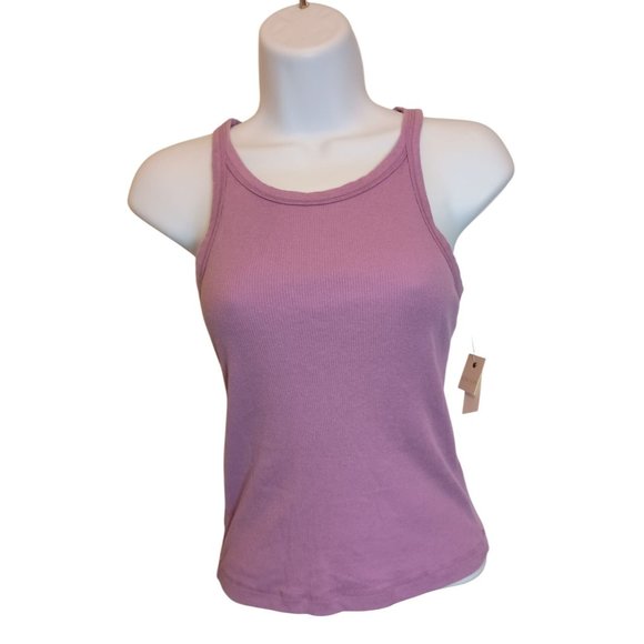 Ultra Flirt Purple Sleeveless Washed Ribbed  Tank Top Women's Sz. S - Picture 1 of 7